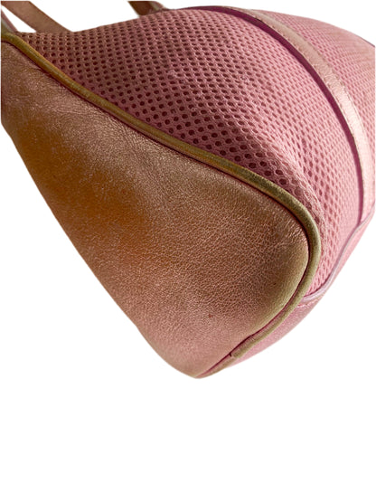 Miu Miu SS2000 Archive Metallic Pink Mesh Shoulder Bag