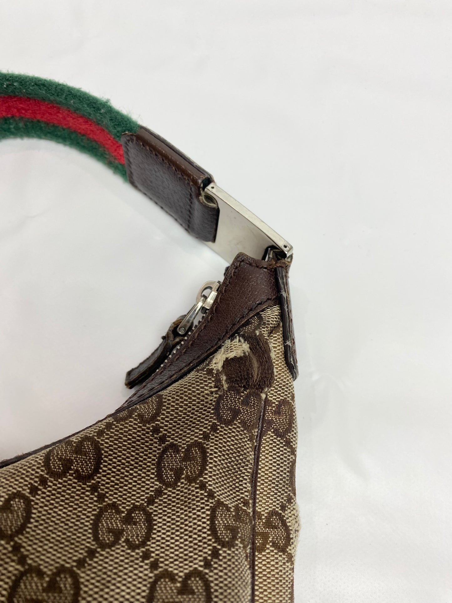Gucci Brown Monogram Sherry Line Mini Hobo Bag