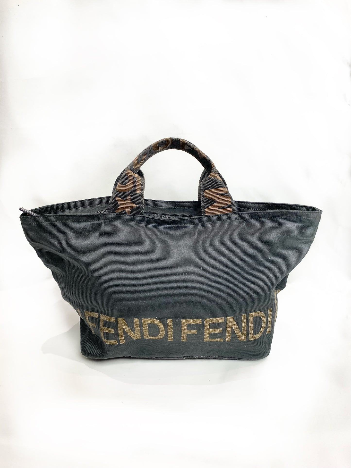 Fendi Logo Nylon Black Mini Tote Bag