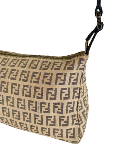 Fendi Brown Zuchinno Canvas Baguette bag