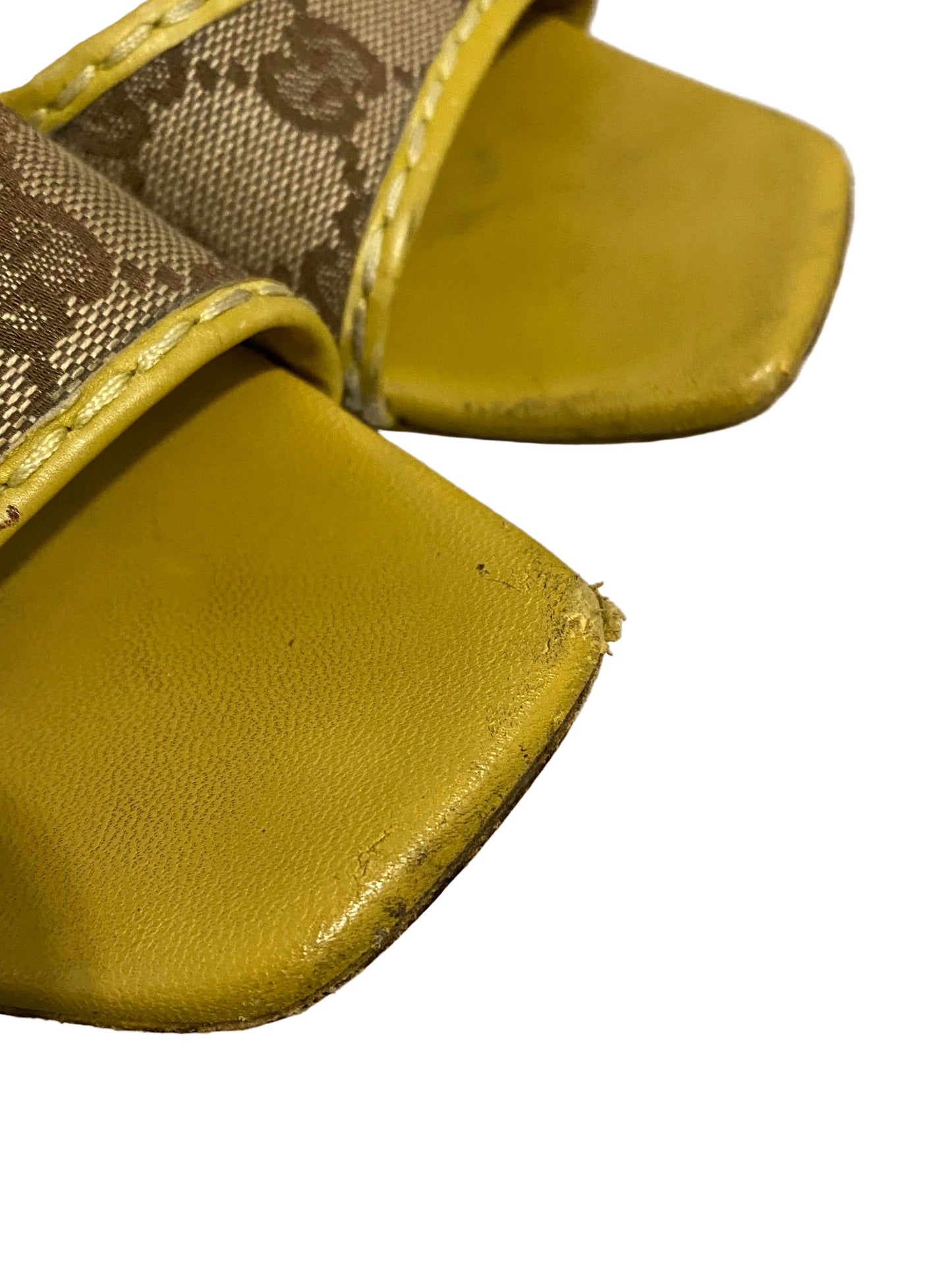 Gucci Mustard Yellow GG Monogram Mule Heels