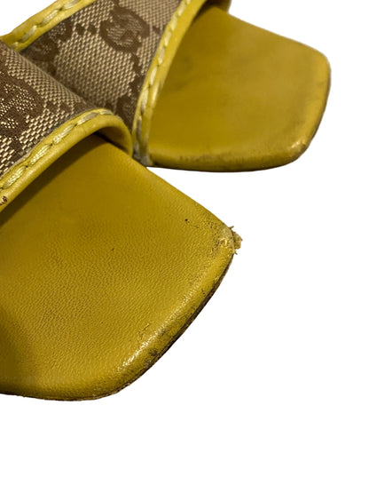 Gucci Mustard Yellow GG Monogram Mule Heels