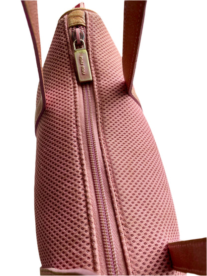 Miu Miu SS2000 Archive Metallic Pink Mesh Shoulder Bag