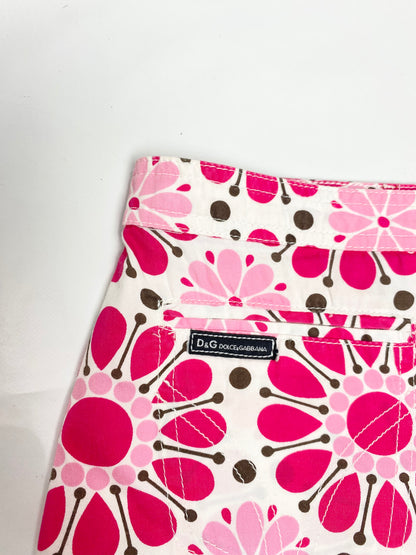 Dolce & Gabbana 00’s Pink Floral Mini Skirt