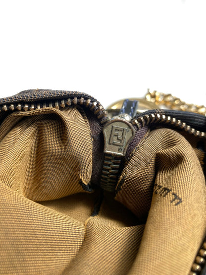 Fendi Zucchino Canvas Baguette Bag