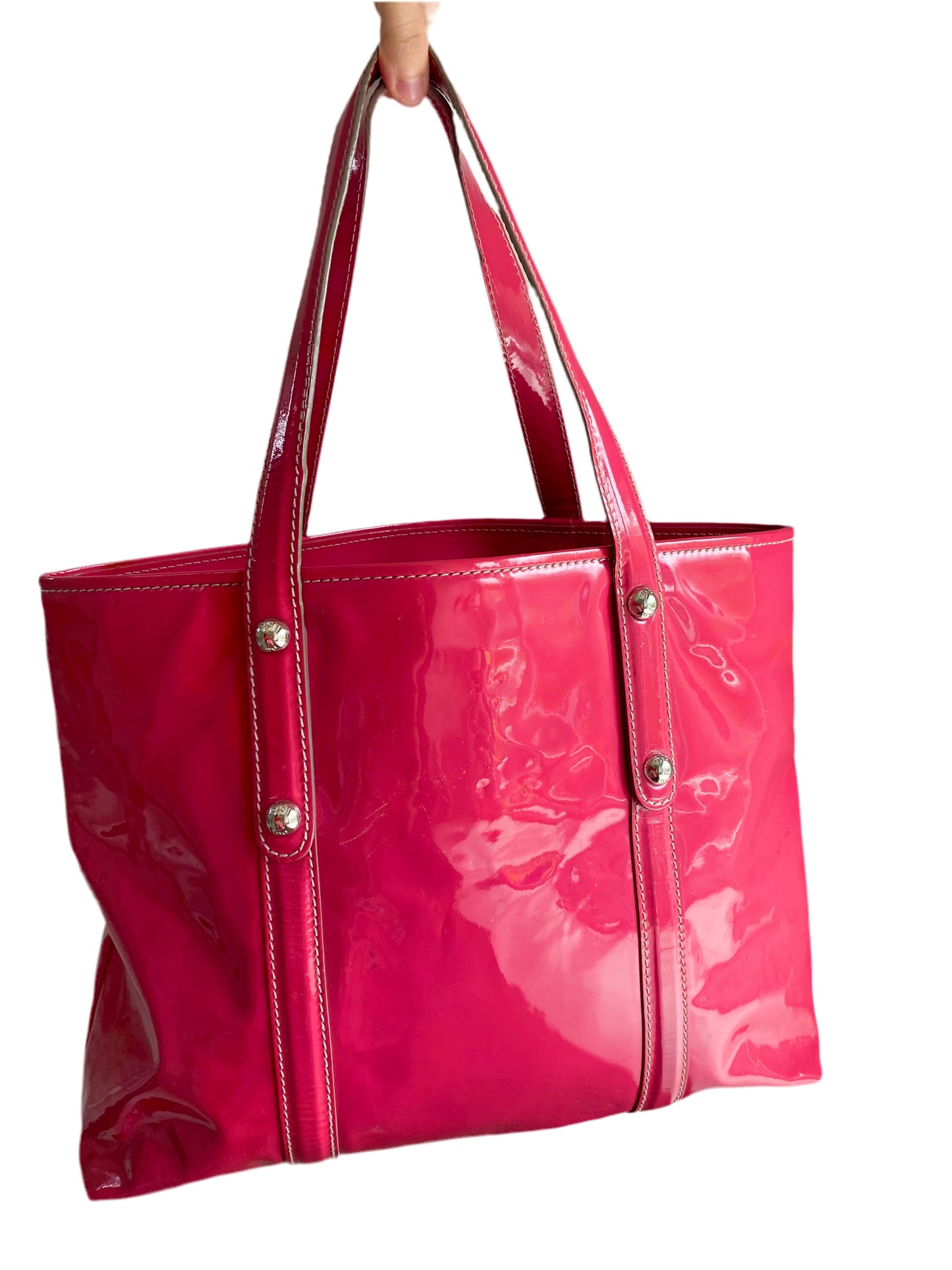 Dolce & Gabbana Vintage Hot Pink Patent Leather Tote Bag