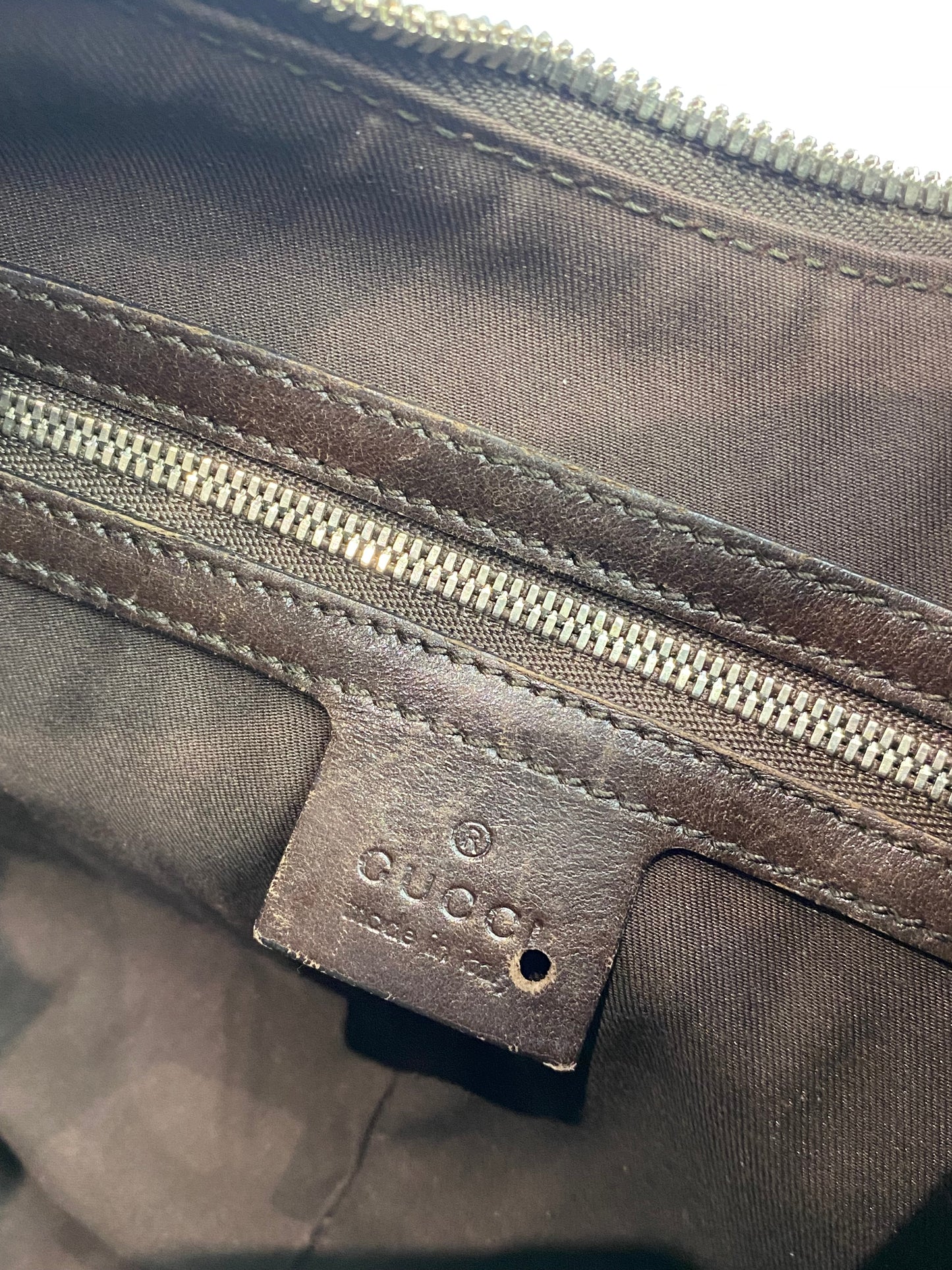 Gucci GG Reins Cream Canvas Sherry Line Shoulder Bag