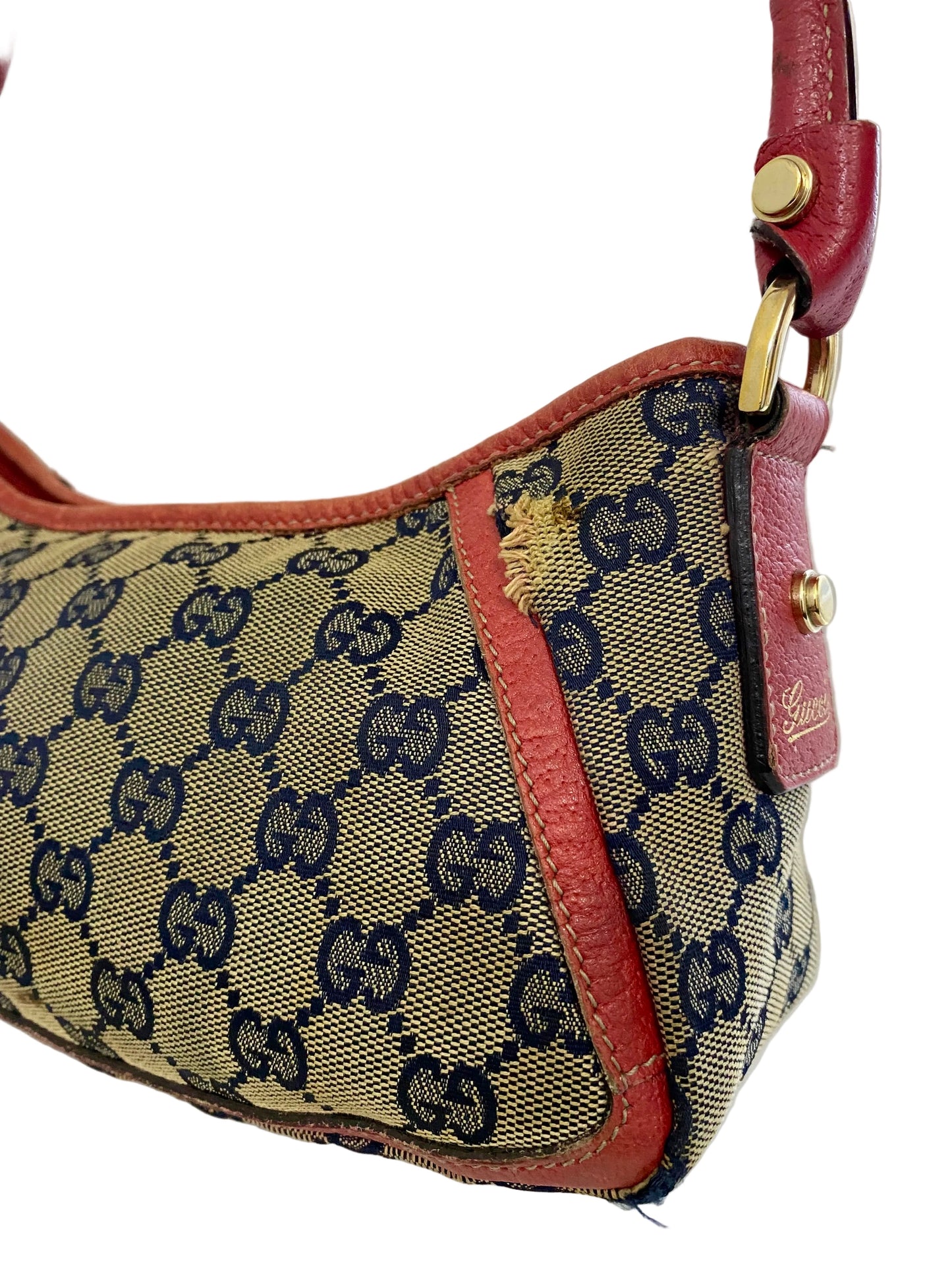 Gucci Abbey D-Ring Canvas Red Shoulder Bag