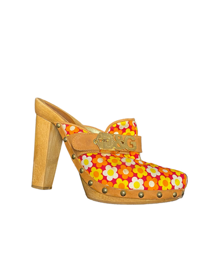 Dolce & Gabbana Floral Studded Clog Mules