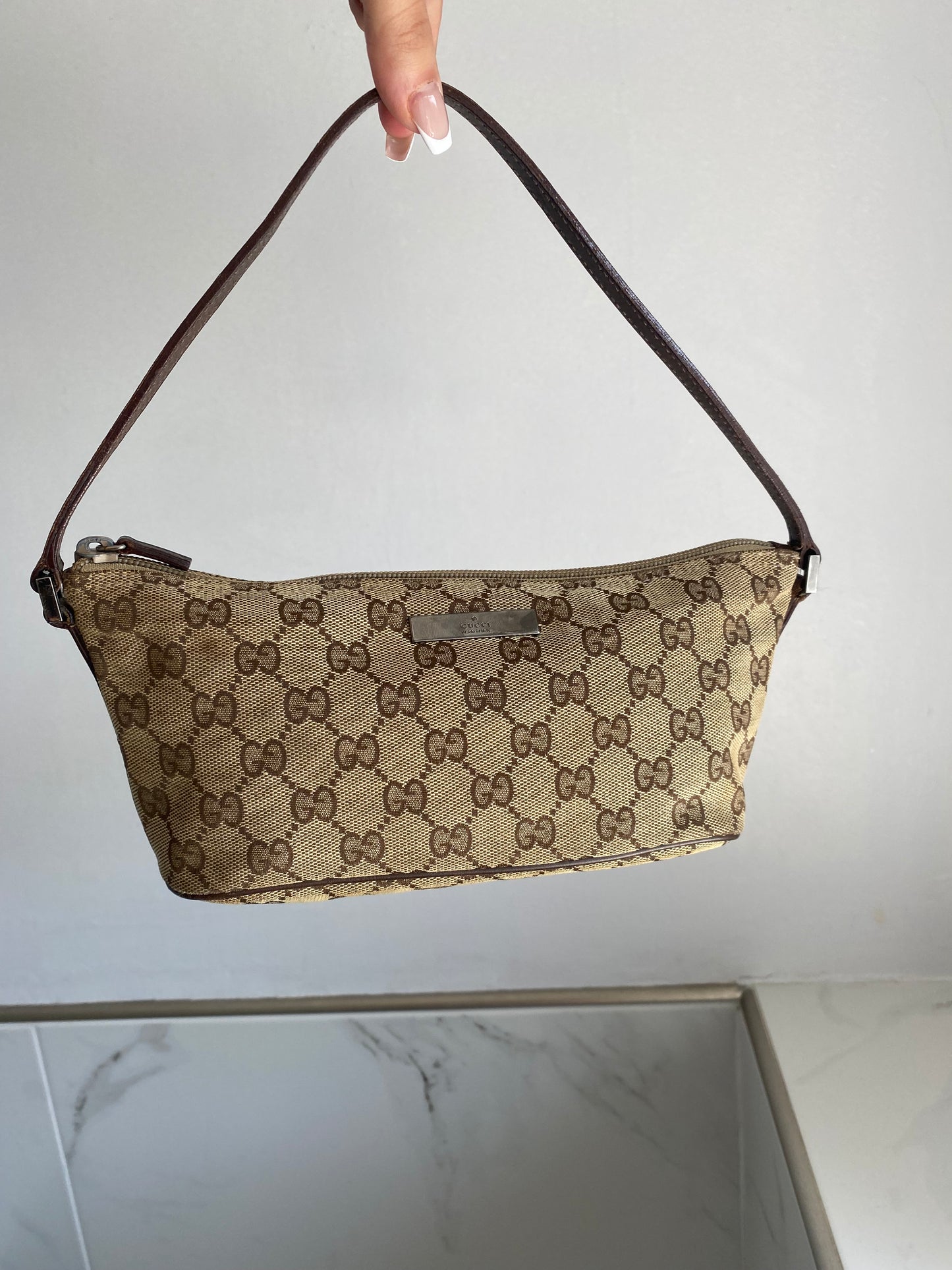 Gucci GG Canvas Pelham Studded Hobo Bag