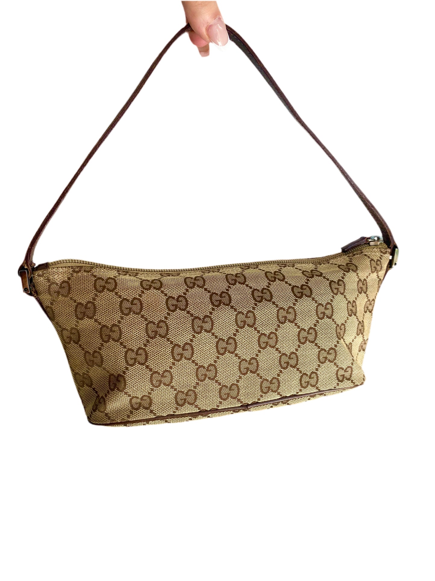Gucci Classic Light Brown Monogram Pochette Bag