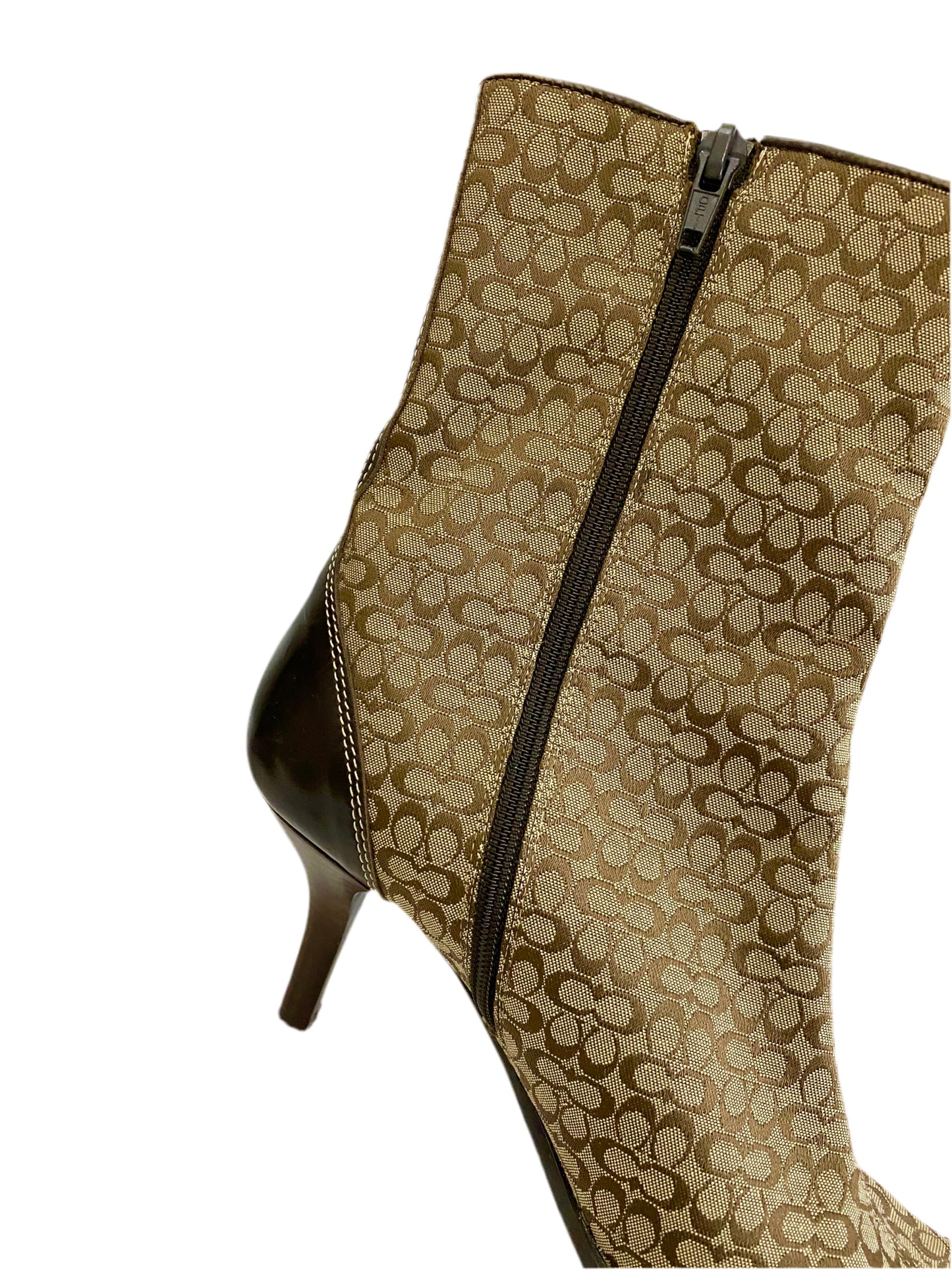 Coach Monogram Canvas Jeri Ankle Boots