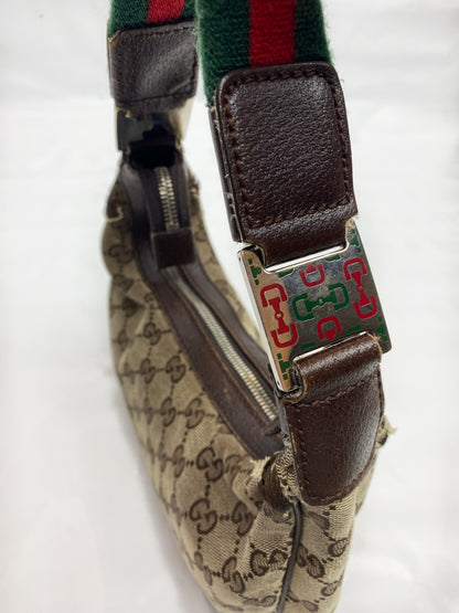 Gucci Brown Monogram Sherry Line Mini Hobo Bag
