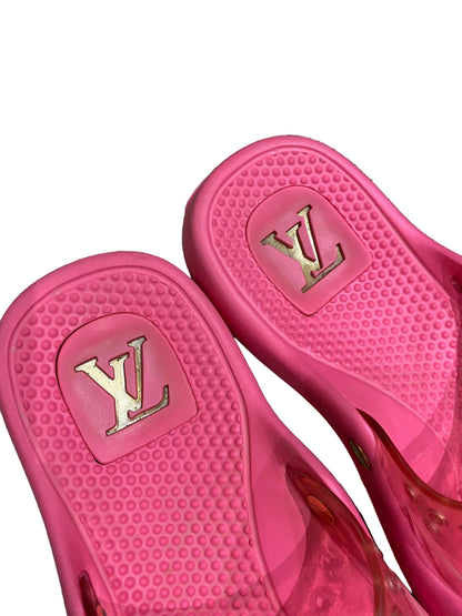 Louis Vuitton Hot Pink Pool Rubber Jelly Slides