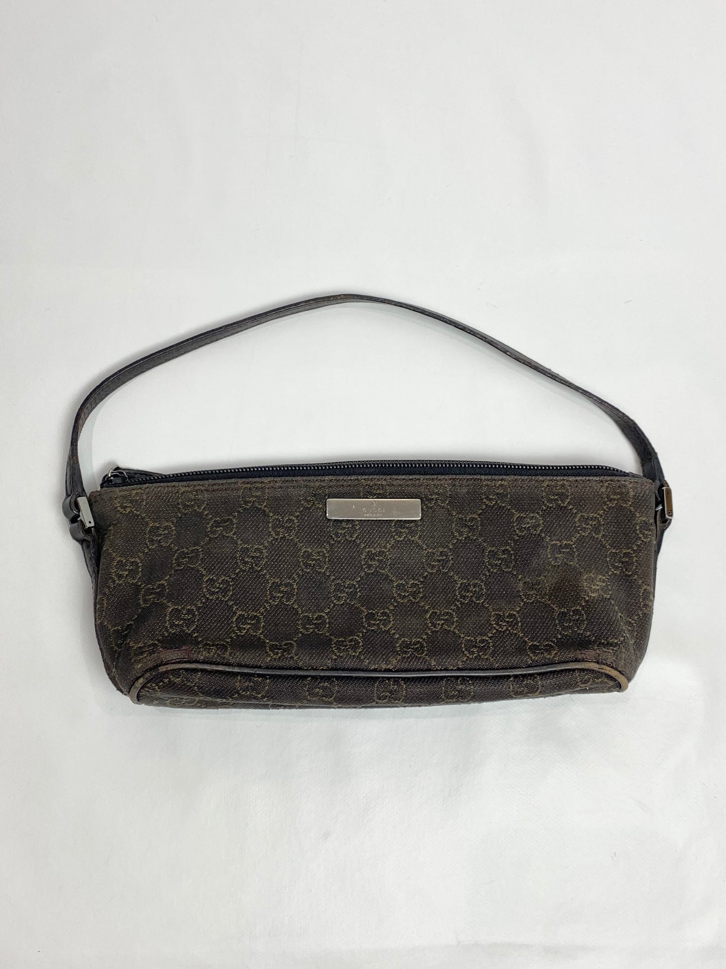 Gucci GG Monogram Dark Brown Demin Pochette Bag