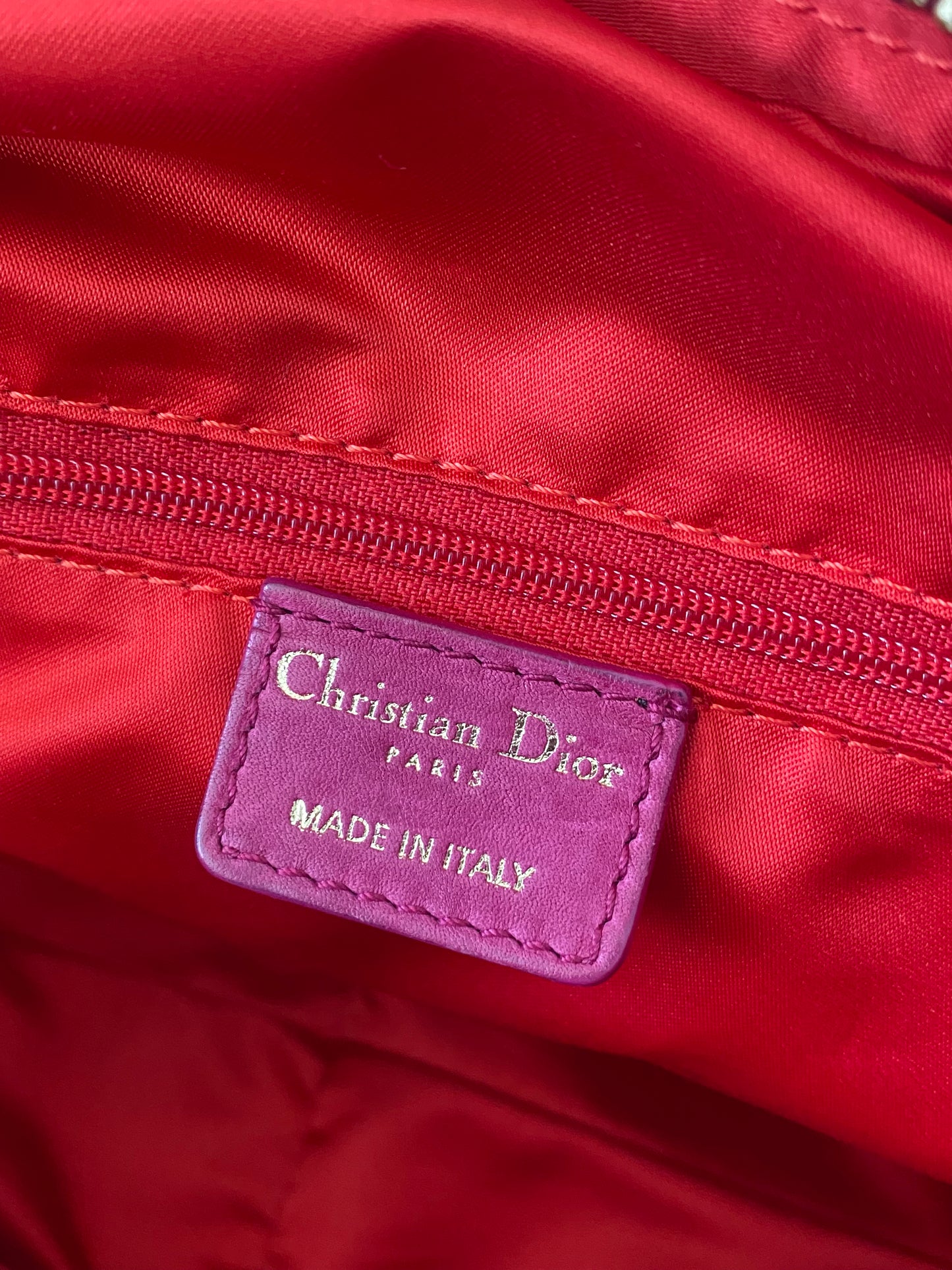 Christian Dior Hot Pink / Fuchsia Gypsy Ruffle Hobo Shoulder Bag