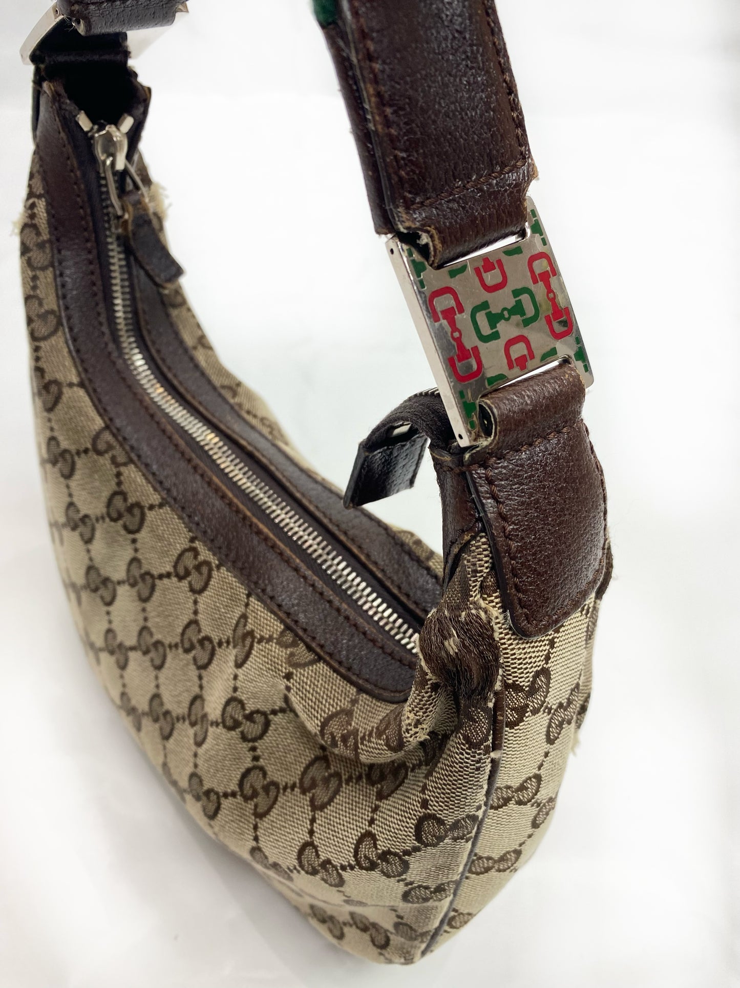 Gucci Brown Monogram Sherry Line Mini Hobo Bag