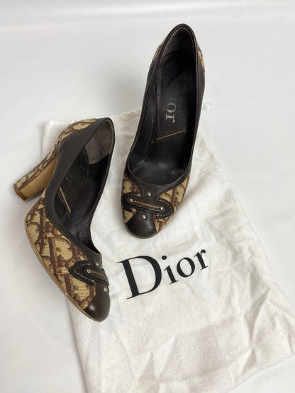 Dior Monogram Brown Pump Heels