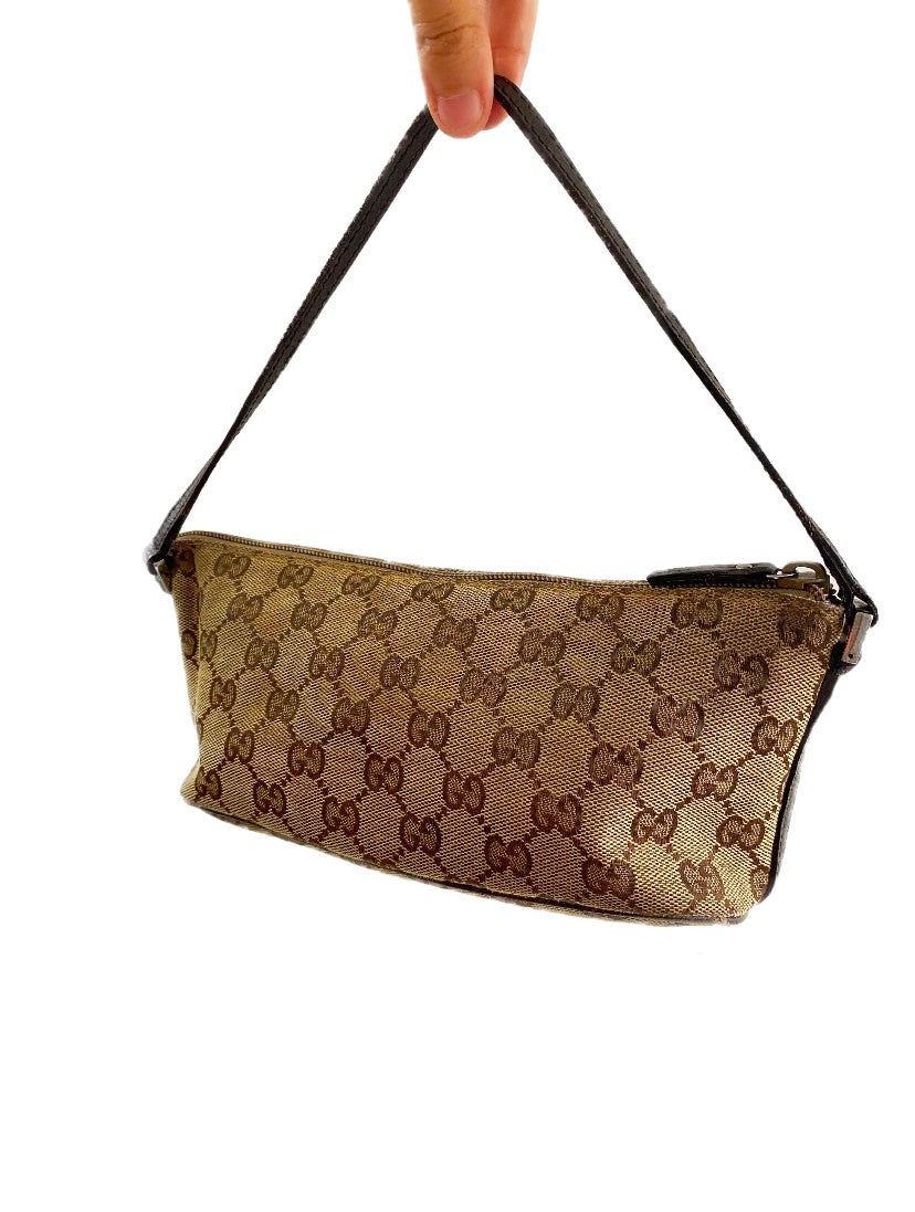 Gucci Classic Brown Monogram Pochette Bag