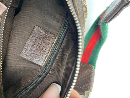 Gucci Brown Monogram Sherry Line Mini Hobo Bag