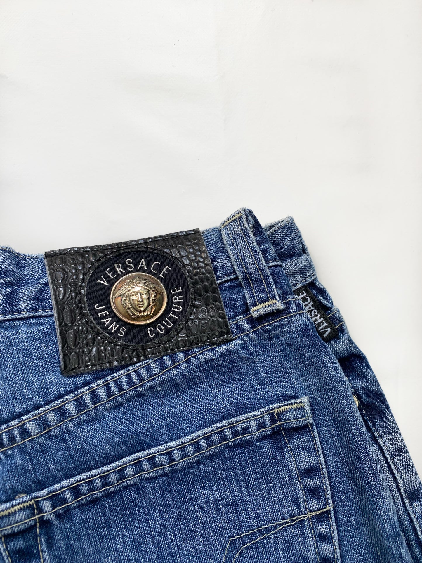 Versace Blue Denim High Rise Jeans