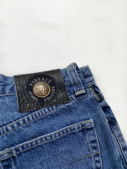 Versace Blue Denim High Rise Jeans