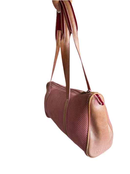 Miu Miu SS2000 Archive Metallic Pink Mesh Shoulder Bag