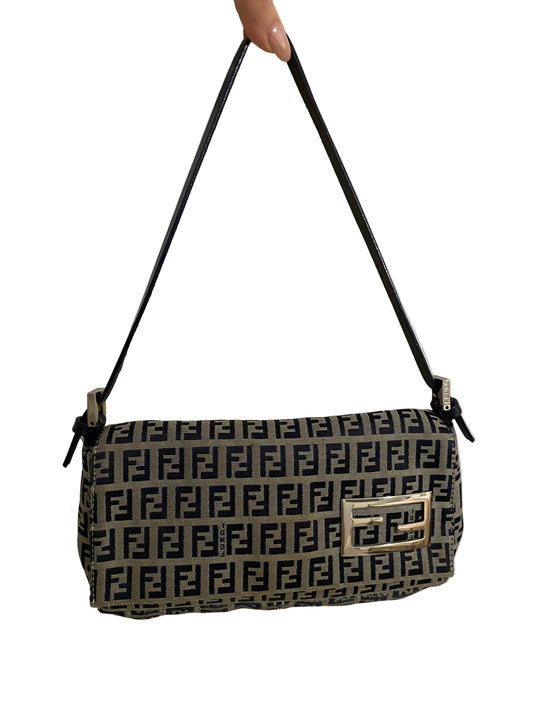 Fendi Vintage FF Zucchino Baguette Shoulder Bag