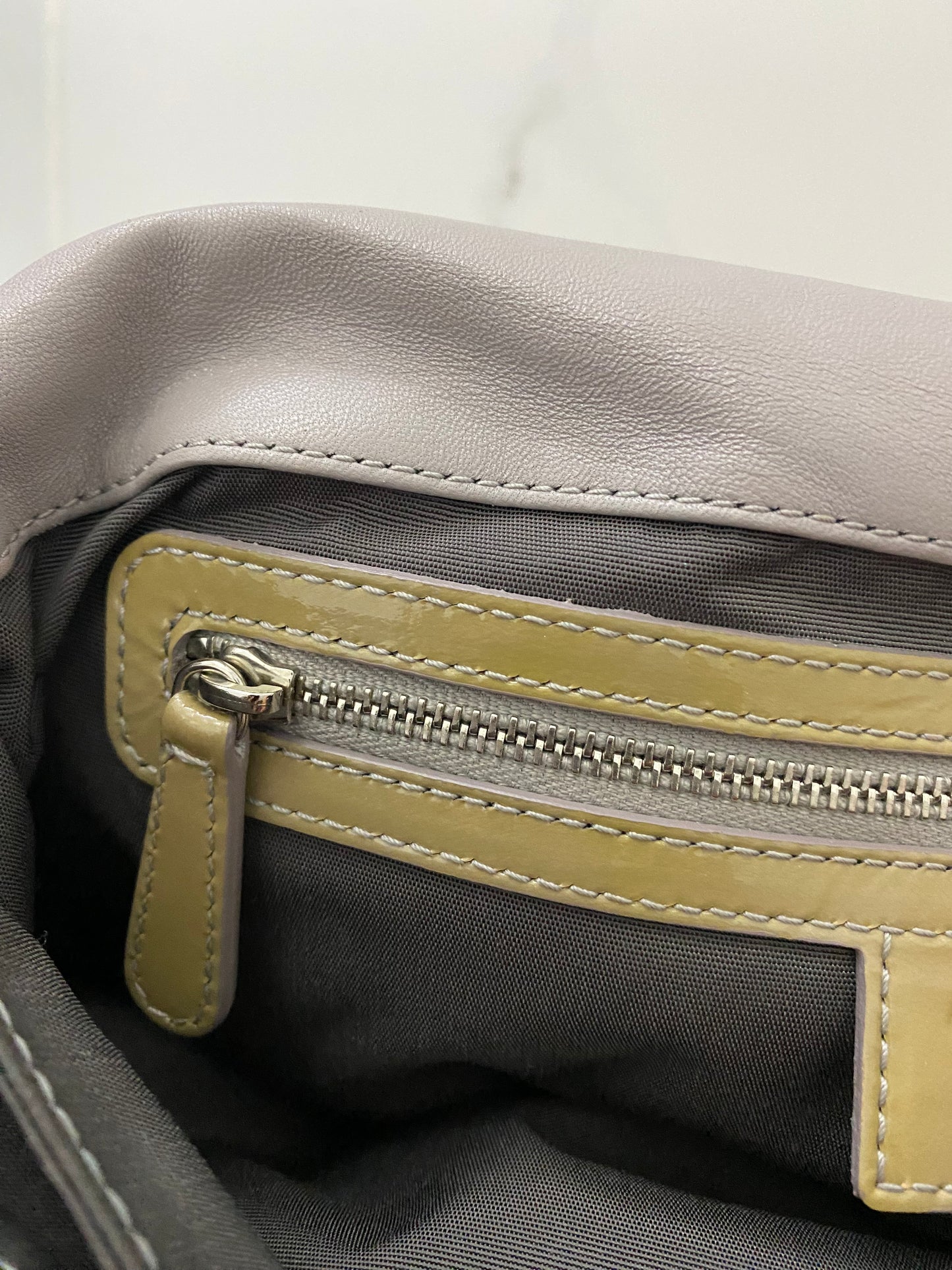 Dior Cannage Beige Patent Leather Lock Flap Shoulder Bag