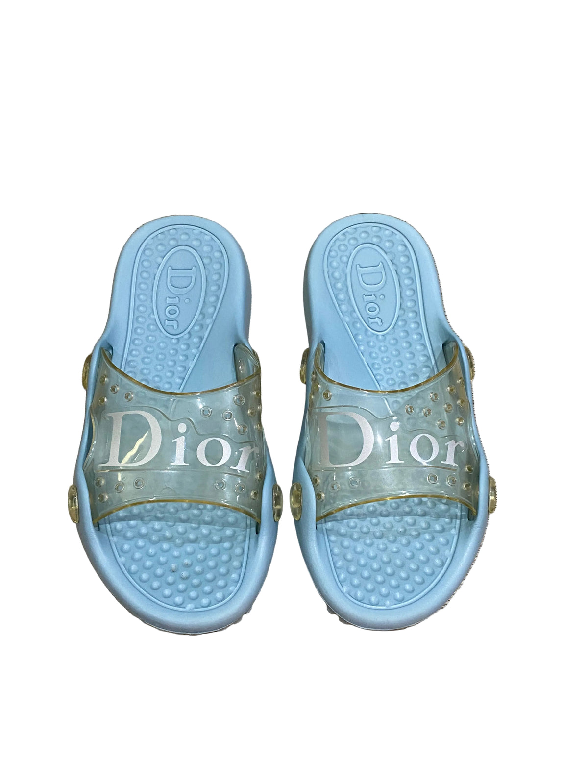 Dior Baby Blue Pool Rubber Jelly Slides