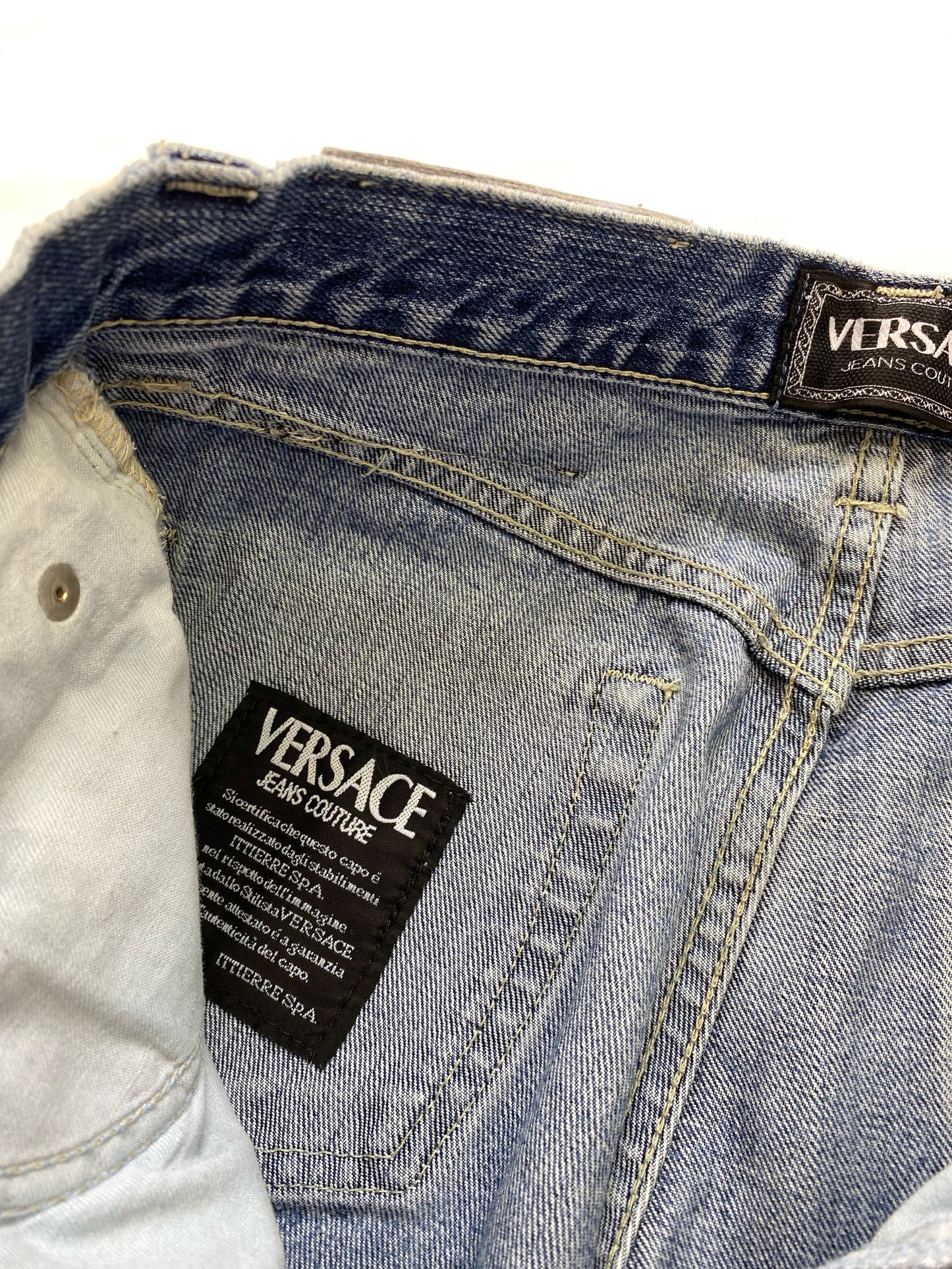 Versace Blue Denim High Rise Jeans