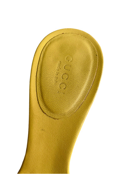 Gucci Mustard Yellow GG Monogram Mule Heels