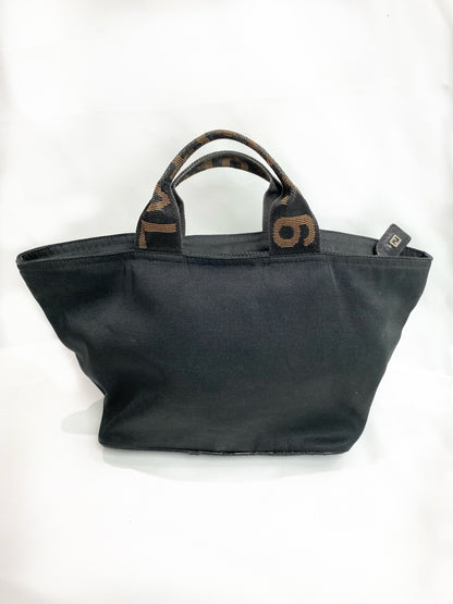 Fendi Logo Nylon Black Mini Tote Bag