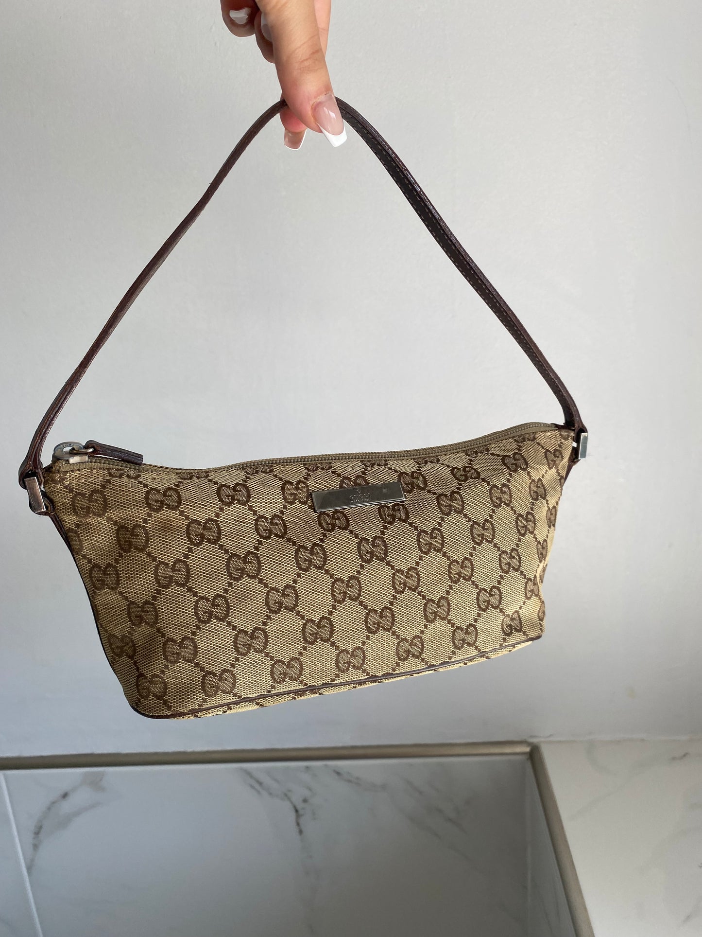 Gucci GG Canvas Pelham Studded Hobo Bag