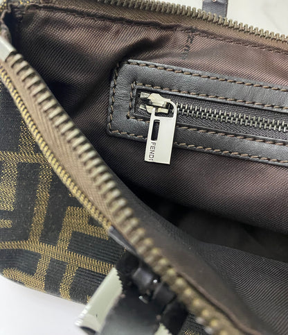 Fendi Zucchino Canvas Baguette Bag Brown / Black