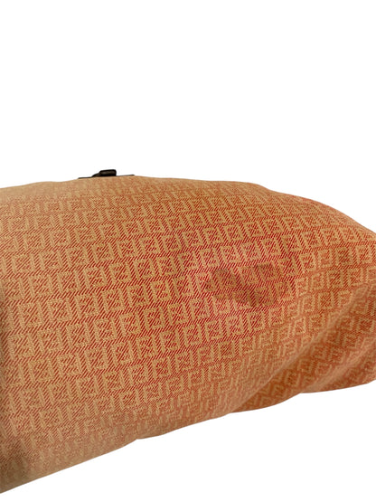 Fendi Zucchino Canvas Baguette Bag in Rose Pink