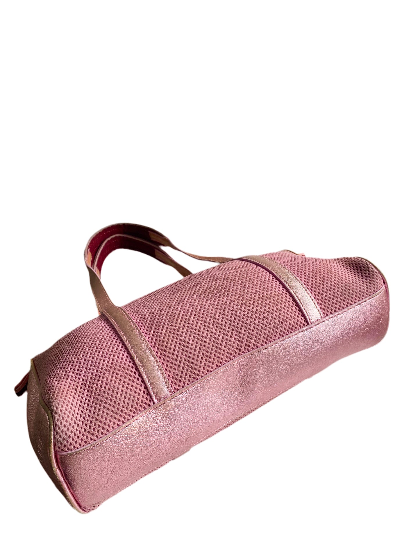 Miu Miu SS2000 Archive Metallic Pink Mesh Shoulder Bag