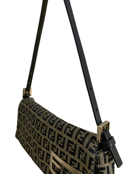 Fendi Vintage FF Zucchino Baguette Shoulder Bag