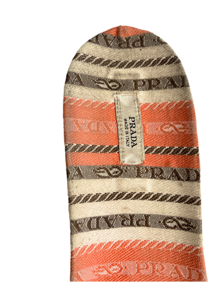 Prada Milano Orange Monogram Mule Sandal Flats