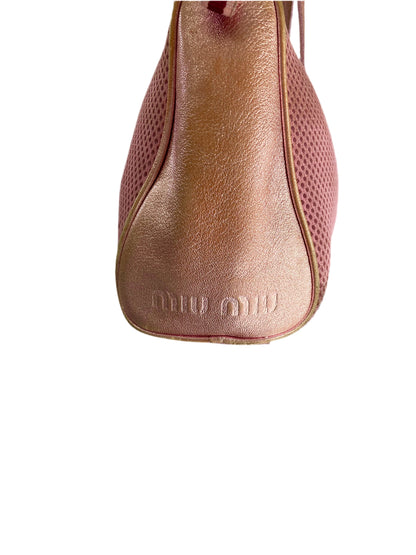 Miu Miu SS2000 Archive Metallic Pink Mesh Shoulder Bag