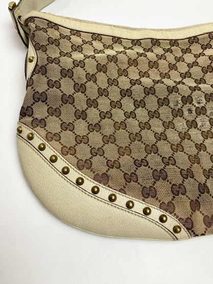 Gucci GG Canvas Pelham Studded Hobo Bag