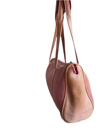 Miu Miu SS2000 Archive Metallic Pink Mesh Shoulder Bag