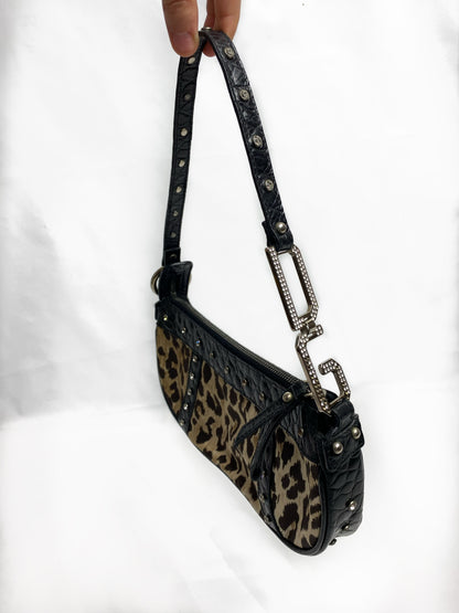 Dolce & Gabbana Swarovski Studded Leopard Print Bag