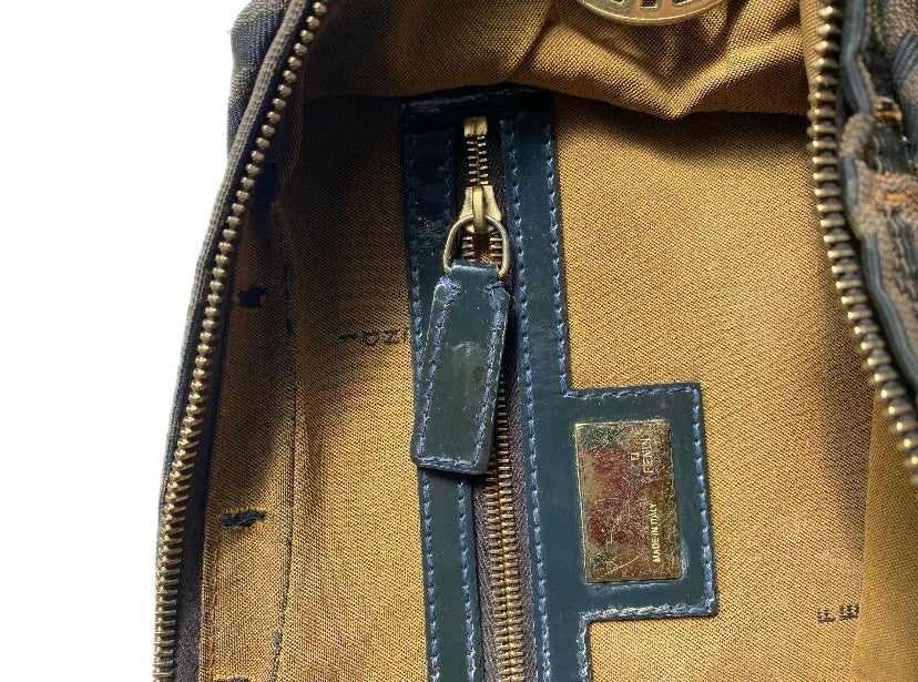 Fendi Zucchino Canvas Baguette Bag