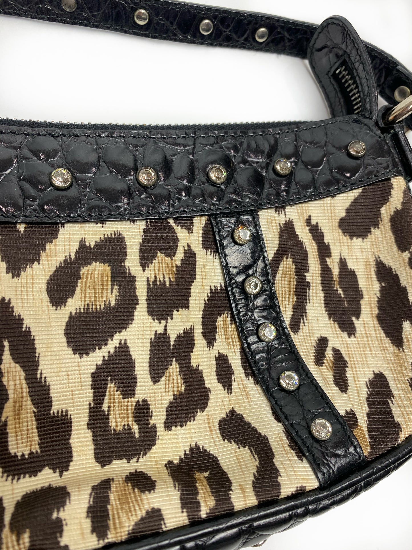 Dolce & Gabbana Swarovski Studded Leopard Print Bag