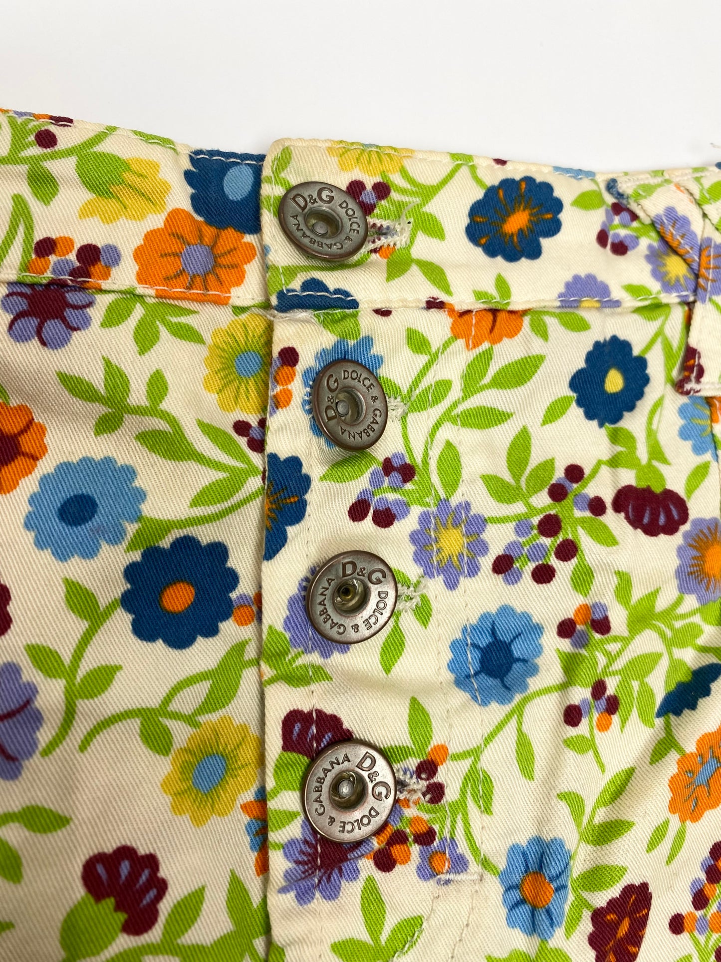 Dolce & Gabbana 00’s Green Floral Mini Skirt
