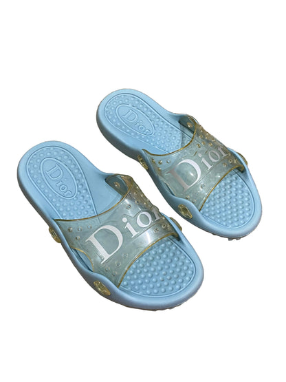 Dior Baby Blue Pool Rubber Jelly Slides