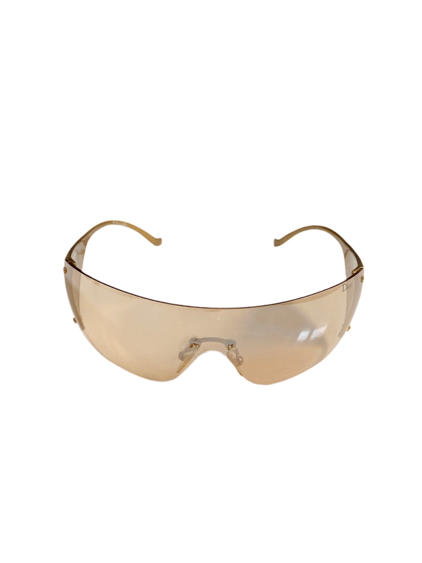 Dior Vintage Gold Ski 6 Wrap Around Sunglasses John Galliano