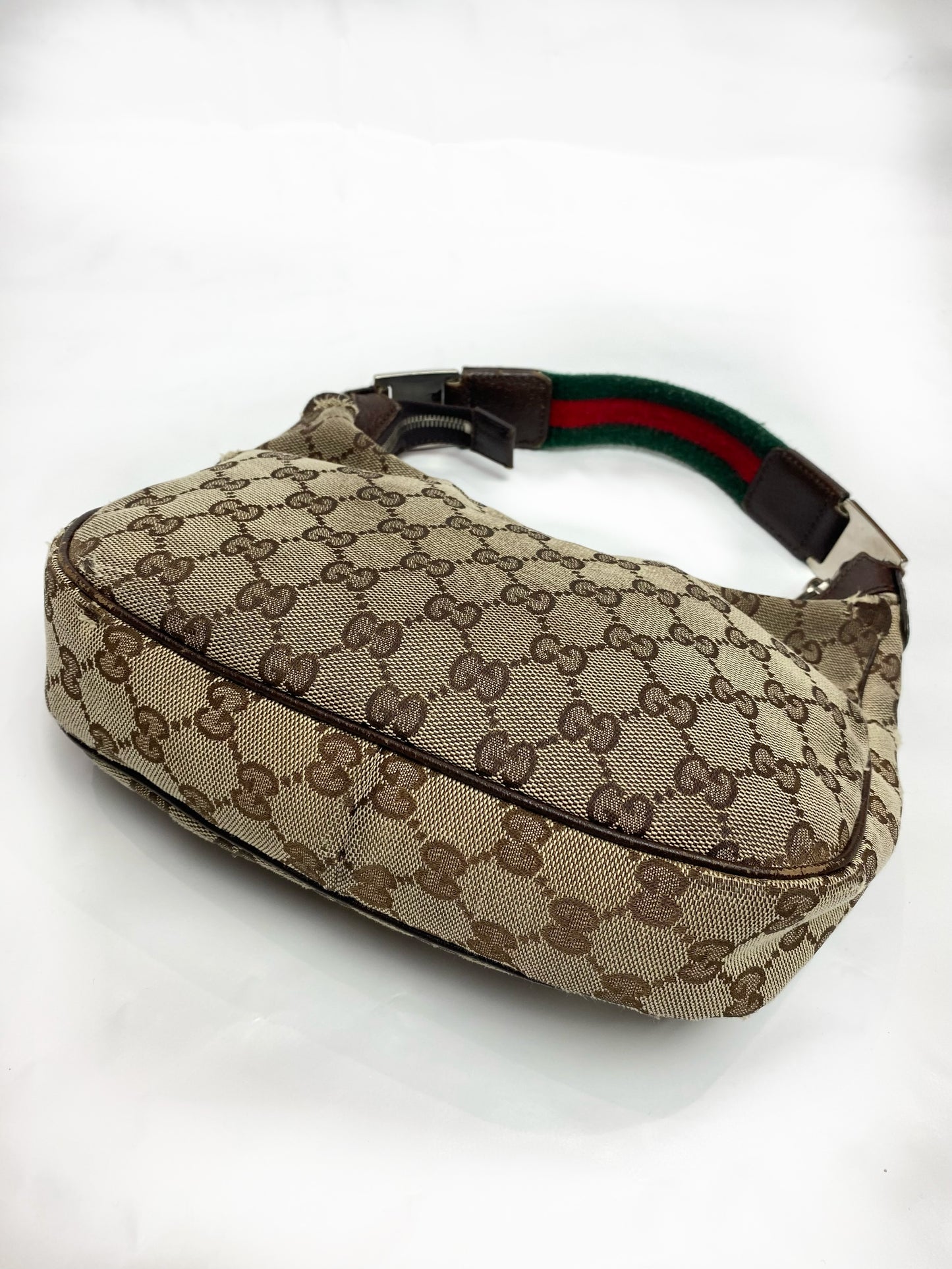 Gucci Brown Monogram Sherry Line Mini Hobo Bag