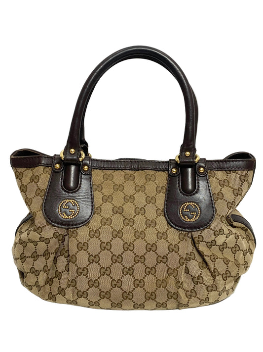 Gucci Vintage Scarlett Stud GG Tote Shoulder Bag